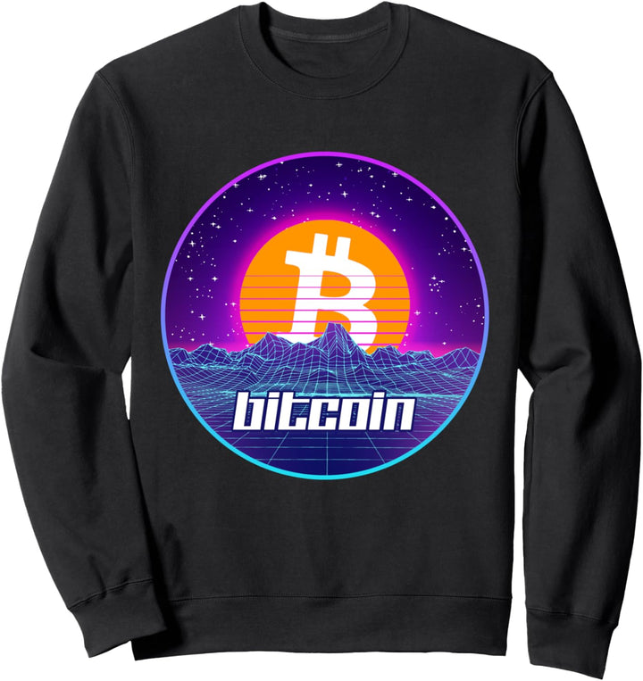 Bitcoin Cryptocurrency Digital Crypto BTC Retro Vaporwave Sweatshirt
