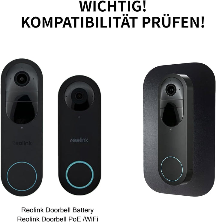Edelstahl Blende für Reolink Video-Türklingel | Battery, 5MP, Ultra HD, 2K, 4MP, WiFi, PoE, Akku, Tü