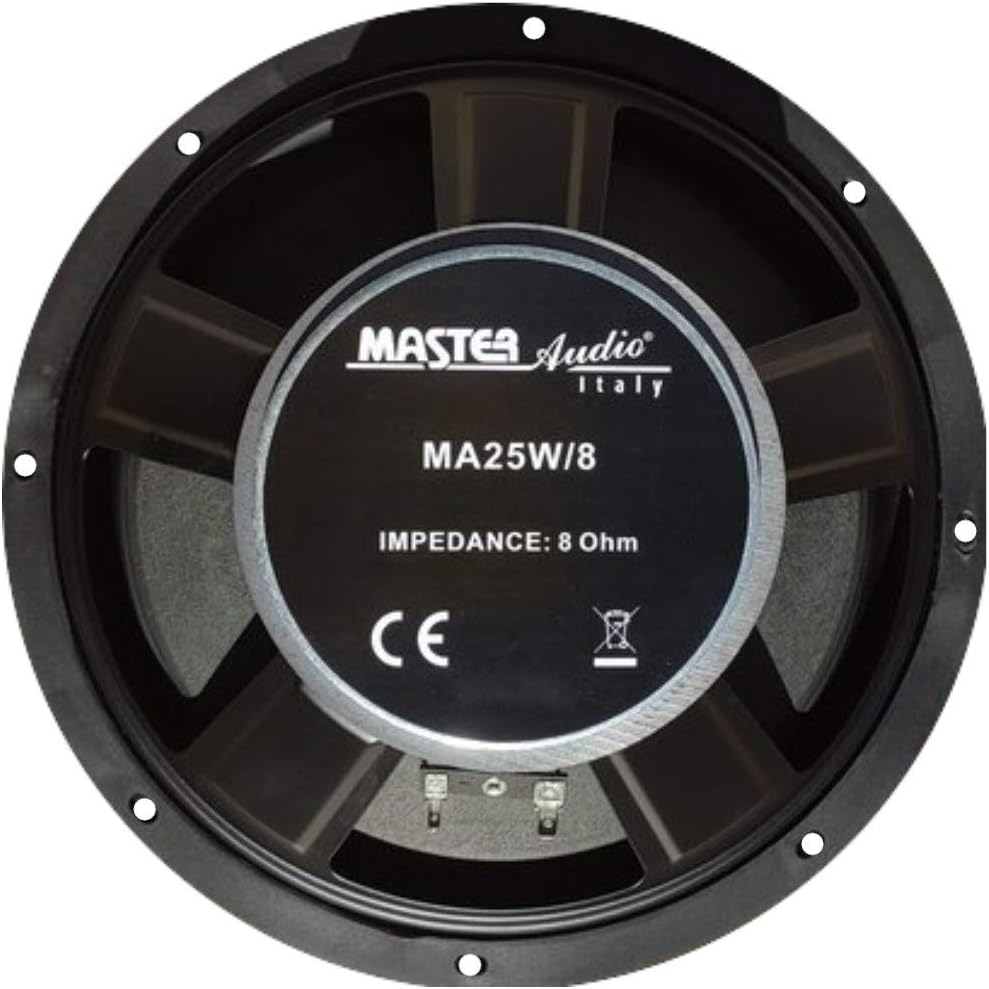 1 MASTER AUDIO MA25W/8 MA 25W/8 professioneller woofer tieftöner 25,00 cm 250 mm 10" 250 watt rms 50