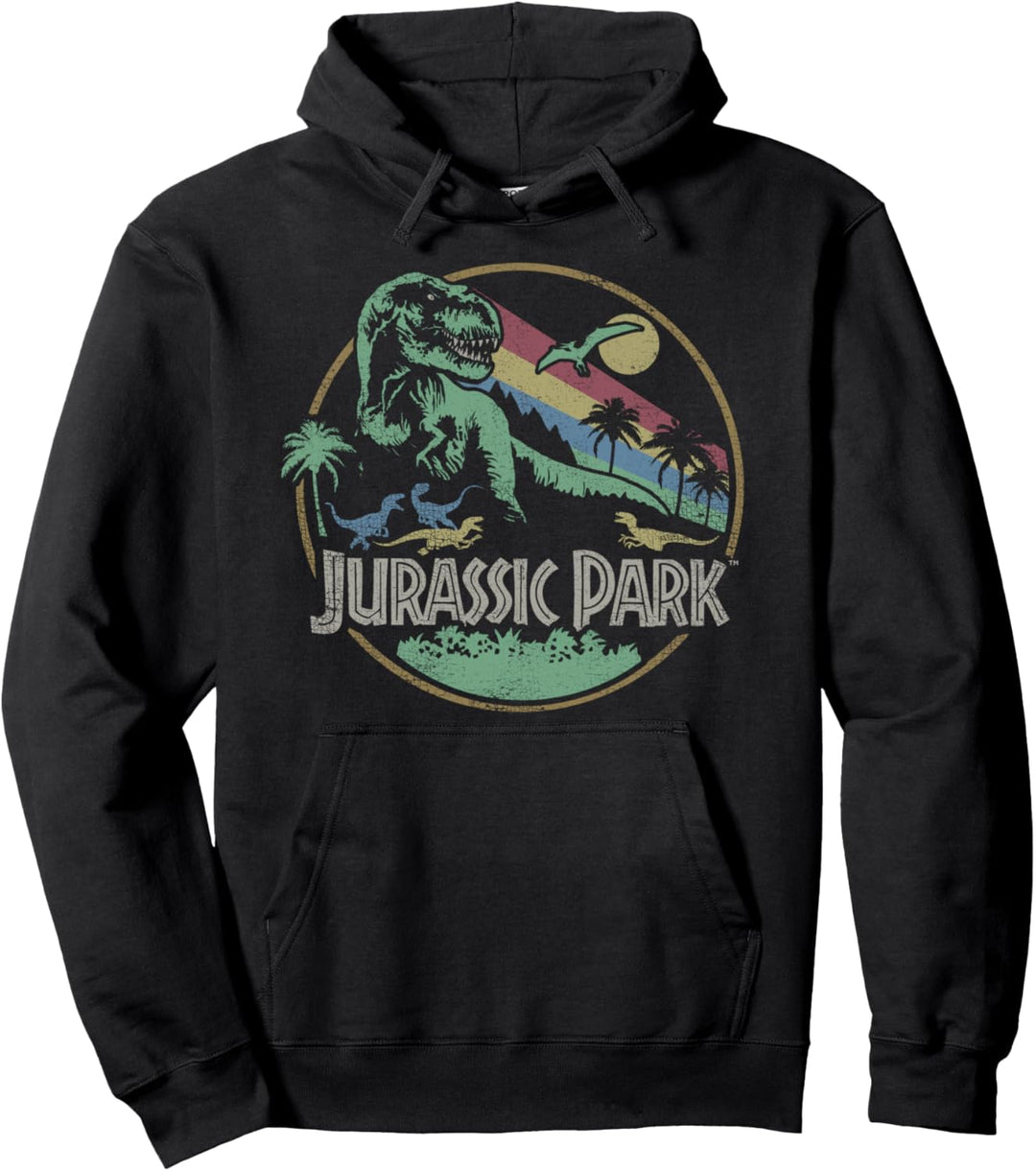 Jurassic Park Retro T-Rex Circle Pullover Hoodie