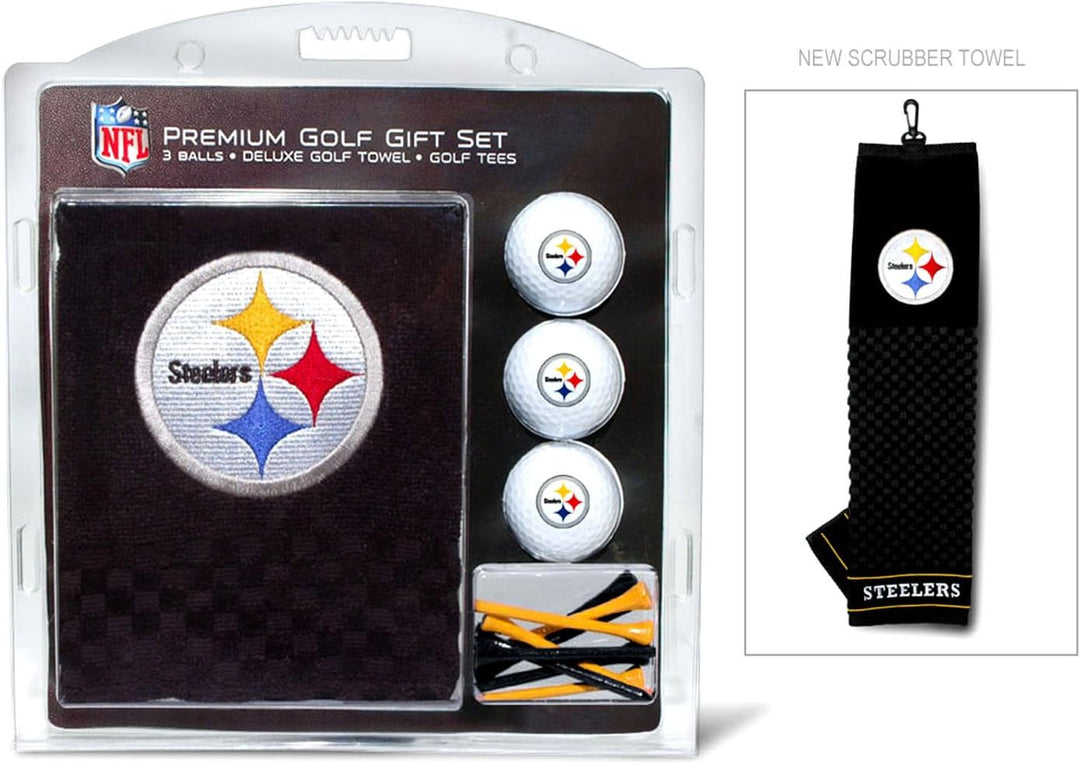 Team Golf NFL Geschenkset Besticktes Golf-Handtuch, 3 Golfbälle und 14 Golf-Tees 6,5 cm Regulierung,