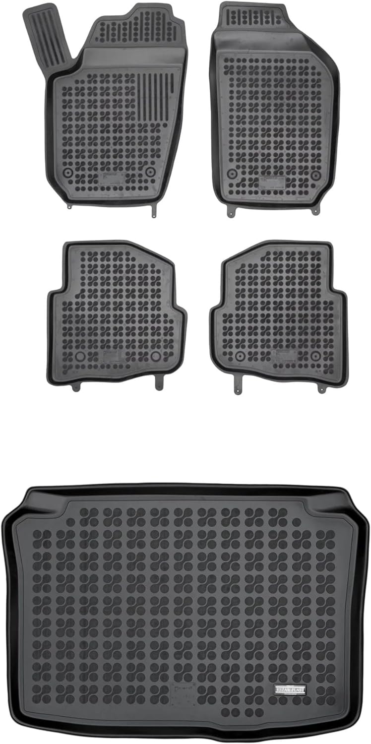 M MOTOS Satz Gummifussmatten und Kofferraummatten für Skoda Fabia I 1999-2007 - Verbessern Sie Ihren
