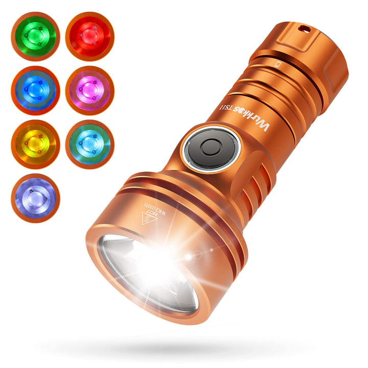 Wurkkos TS11 Mini Taschenlampe LED, 2000 Lumen Klein Taschenlampen SFT40 Led mit RGB Auxiliary,Max T