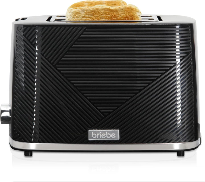 briebe Elegance Toaster mit breitem Schlitz, 2-Scheiben-Toaster, 7 Stufen, Abbrechen, Aufwärmen und