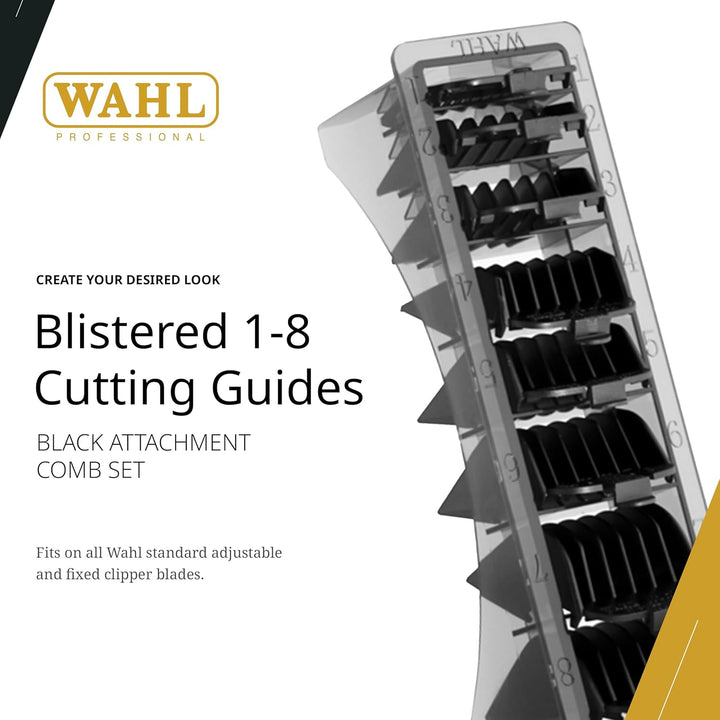 Wahl Kunststoff-Kammaufsätze für Standard-Haarschneidemaschine Multi-Cut, Schwarz Black, Black