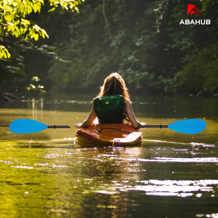 Abahub Carbon Kajak Paddel 230cm mit Paddelleine für Kajakfahren Ruderboot Kanusport, Carbonschaft K