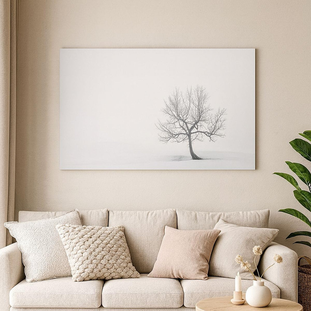 Wandbilder Dekoration Wohnzimmer Baum Feld Natur Panorama Bilder auf Leinwand 120x50cm Leinwandbild