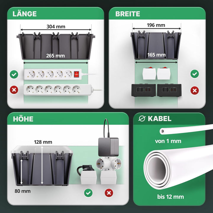 Kabelbox wasserdicht IP54 [Das Original] Safe Box - Sicherheitsbox - Outdoor Box wasserdicht - Steck