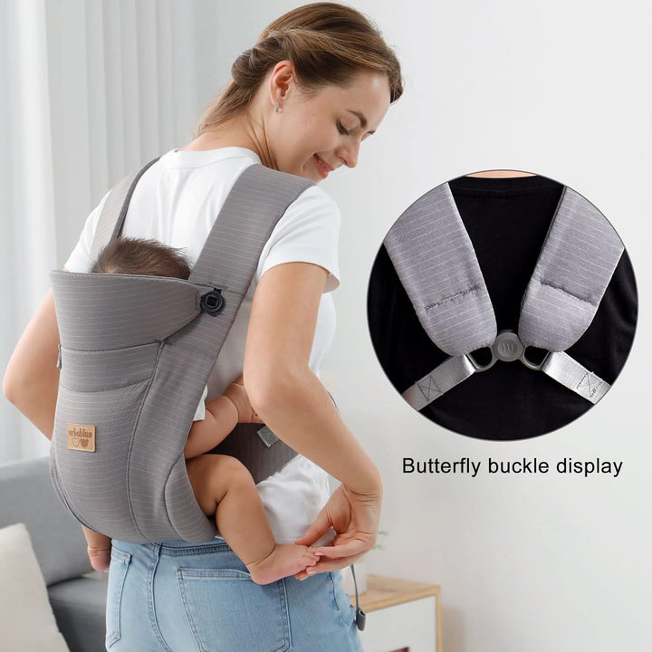 vrbabies Babytrage für Neugeborene ab Geburt Extra Weich, Bauchtrage Baby-Tragetasche Ergonomisch(Du
