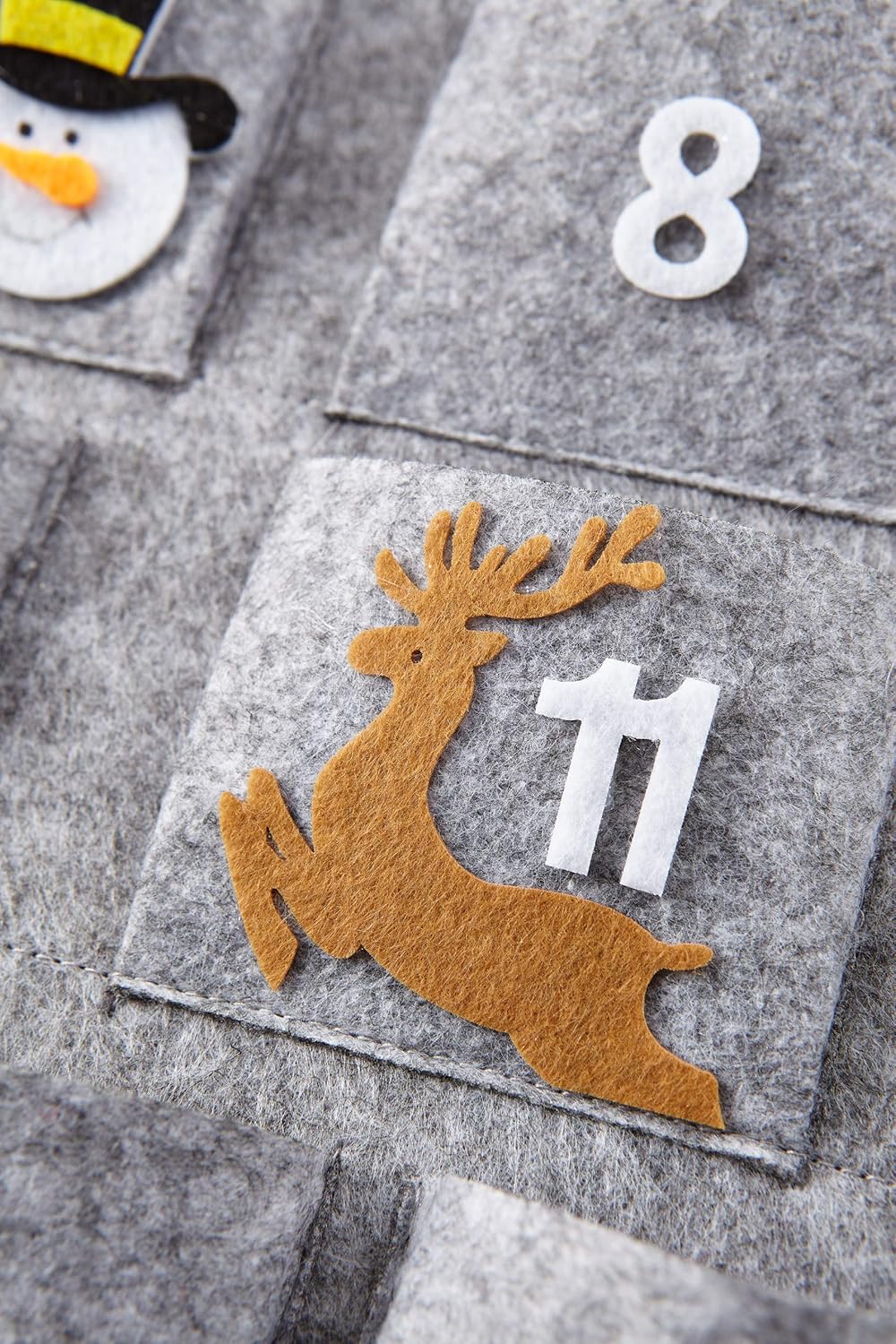 HEITMANN DECO Filz-Adventskalender Santa - Adventskalender zum Befüllen und Aufhängen - Weihnachtsma