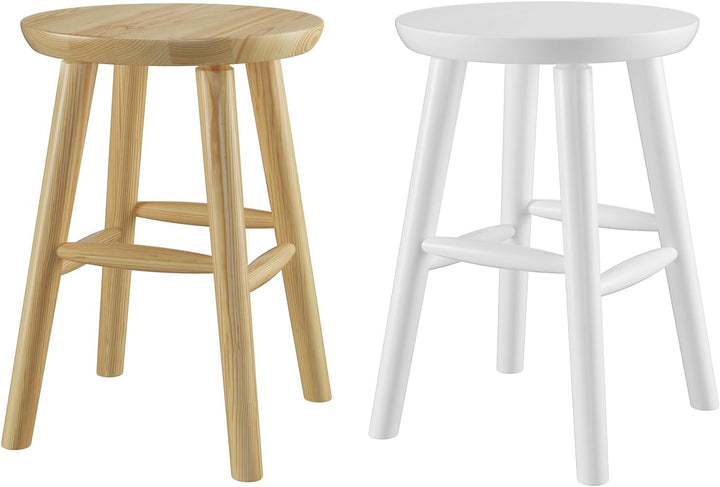 Runder Holz-Hocker als Beistelltisch oder Blumenhocker Schemel aus massiver Kiefer 90.71-42, Holzart