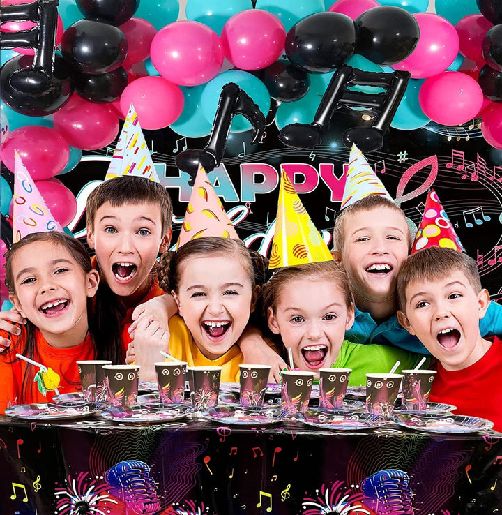 61Stk Party-Set Disco für Kindergeburtstag mit Teller + Becher + Servietten +Tischtücher Deko Disco