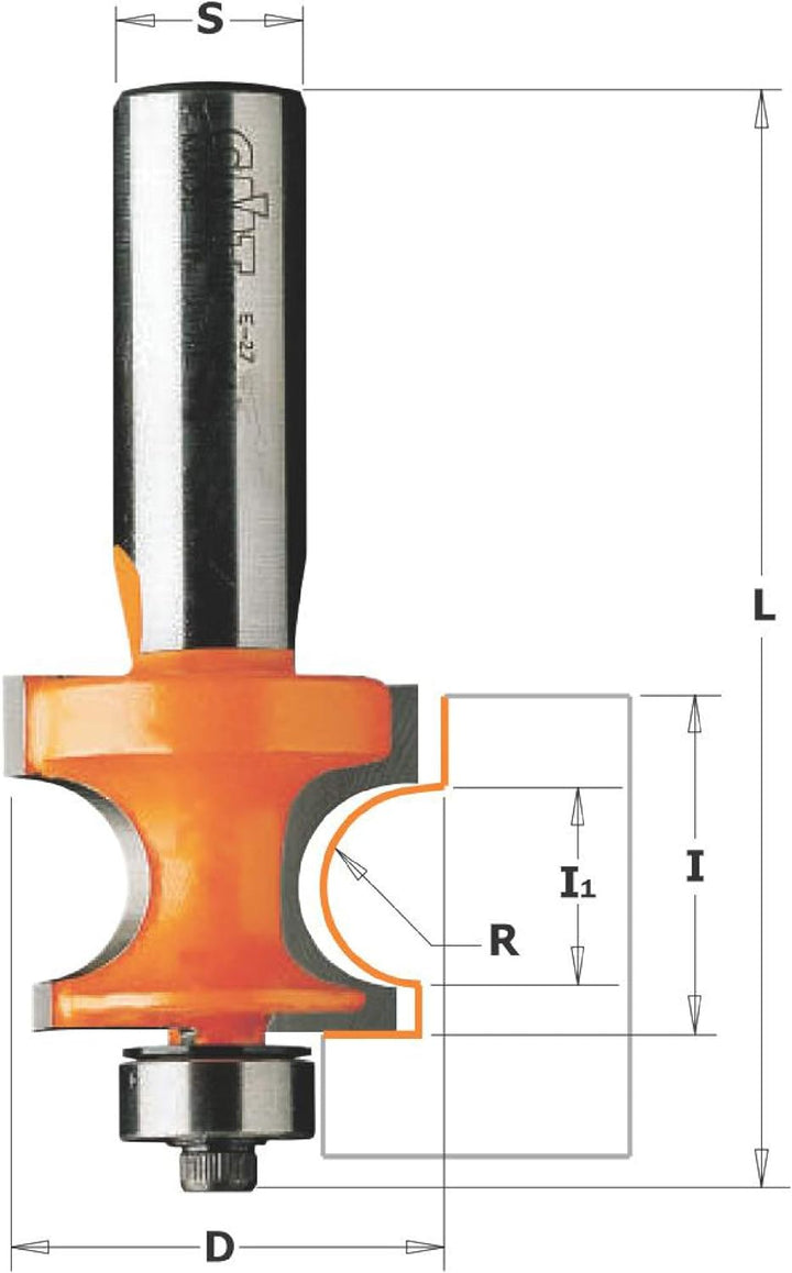CMT Orange Tools 761.048.11 halbrund – Erdbeere mit rodam. HM S 6 D 25.4 R 4.75