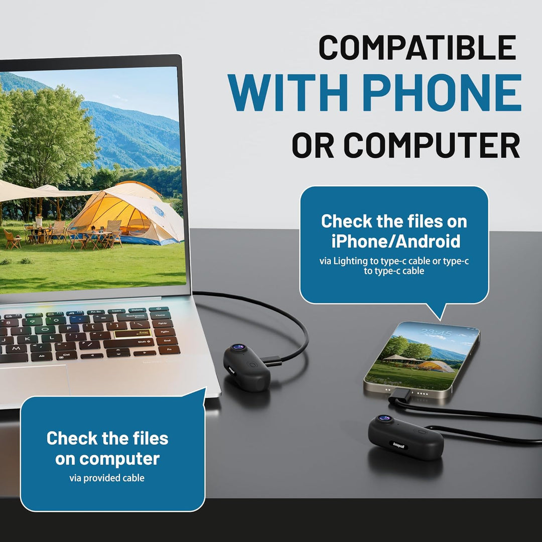 4K Mini Action Kamera mit 64 GB Karte, Wasserdicht, Daumengrosse Freisprech-Aufnahme-Körperkamera, T