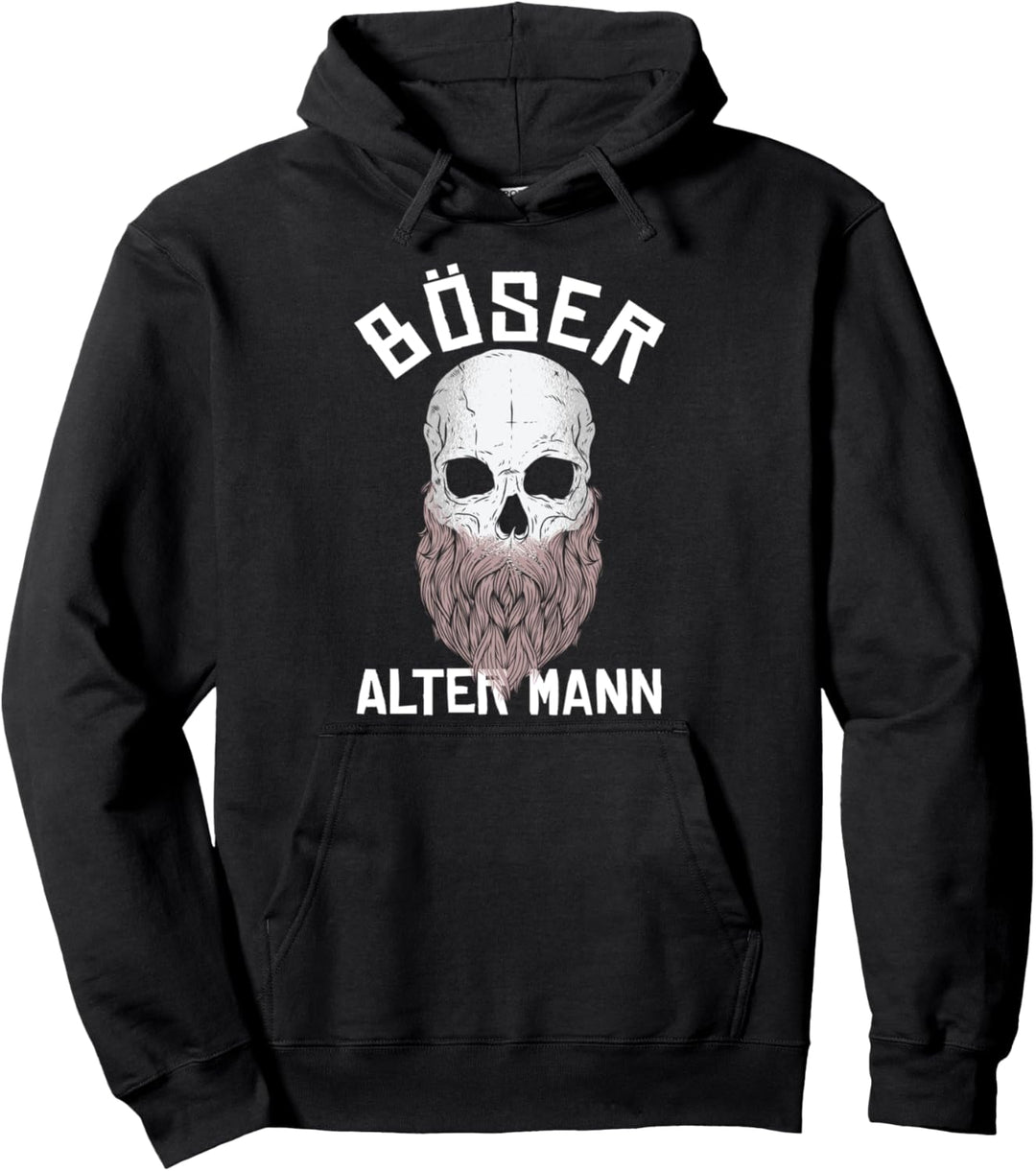 Böser Alter Mann Lustiger Totenkopf Skull Papa Pullover Hoodie