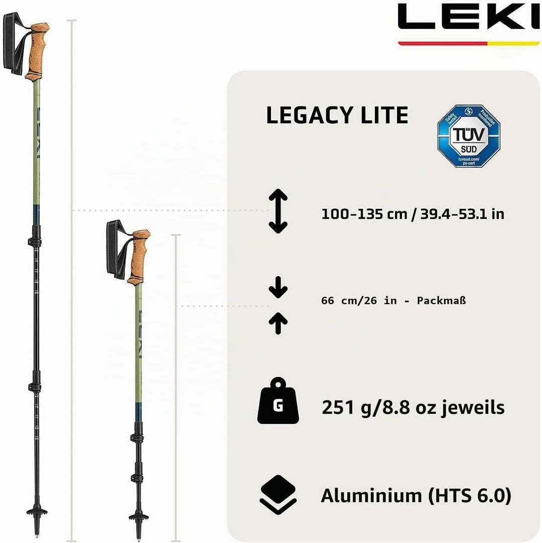 LEKI Legacy Lite Wanderstöcke Damen & Herren | leichte, verstellbare Trekkingstöcke aus Aluminium (9