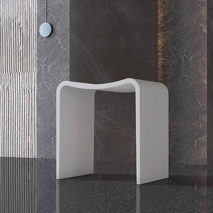 Duschhocker Modern Duschstuhl für Senioren 150 kg, Rutschfester Badhocker luxuriöser Kunststein Bade