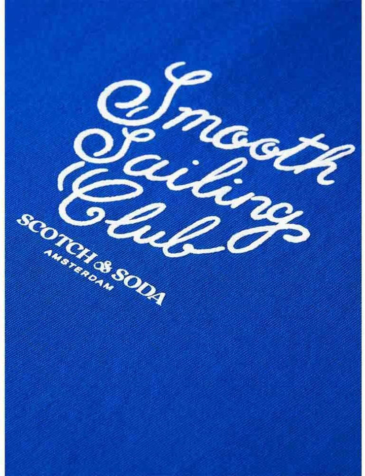 Scotch & Soda Herren Front Left Chest Artwork T-Shirt M Boat Blue, M Boat Blue