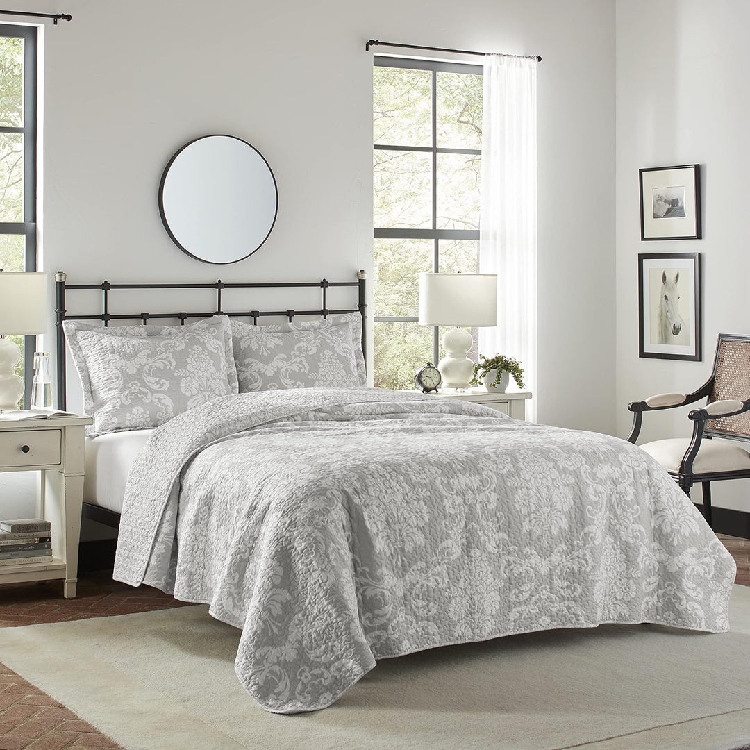 Laura Ashley Home Branch Toile Collection Bettwäsche-Set, Baumwolle, wendbar, mit passenden Kissenbe