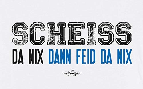 Bavariashop Bayerisches Herren T-Shirt Scheiss da nix S Weiss, S Weiß
