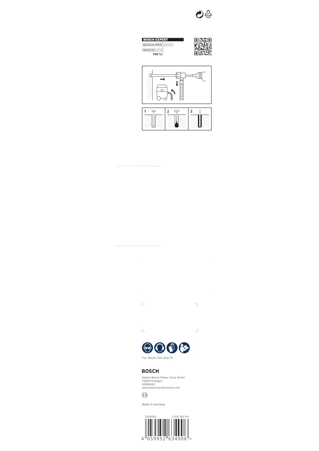 Bosch 1x EXPERT SDS Clean plus-8X Hammerbohrer-Set für chemische Verankerungen (Ø 20,0 mm, Professio