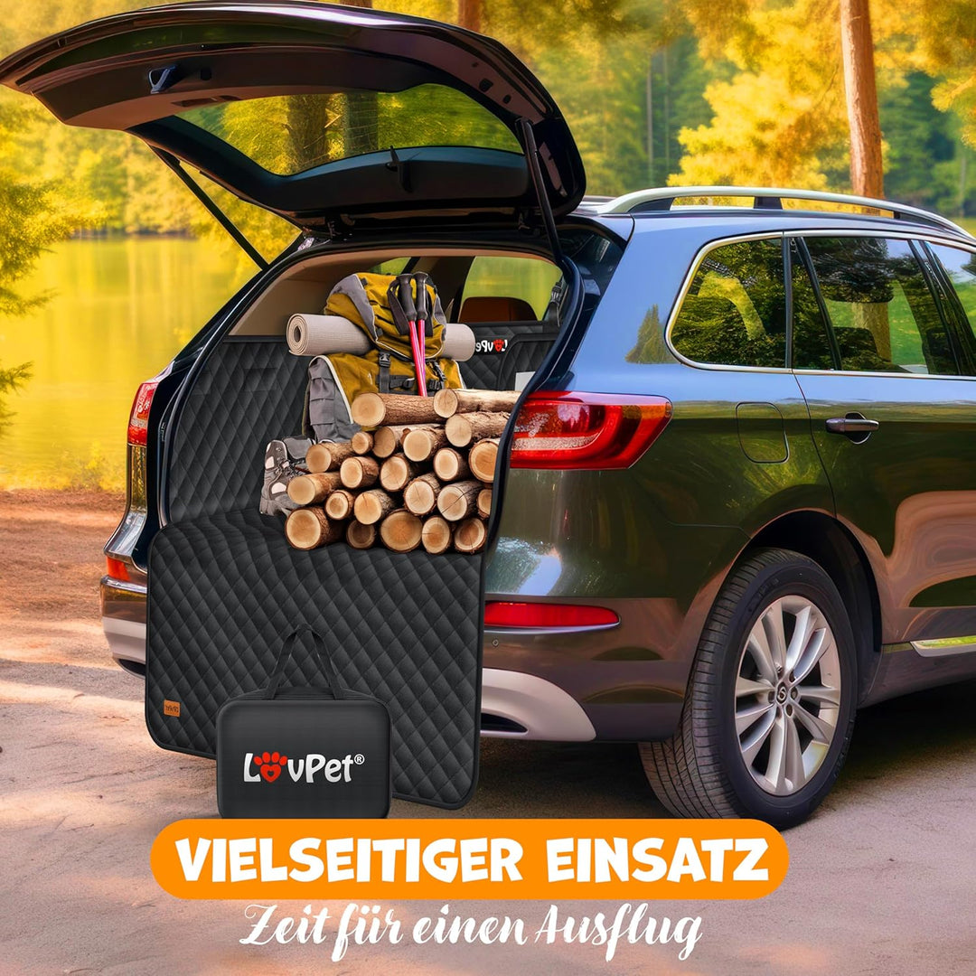 Lovpet Kofferraumschutz mit Seiten- und Ladekantenschutz Hundedecke für Auto-Rückbank mit Sichtfenst