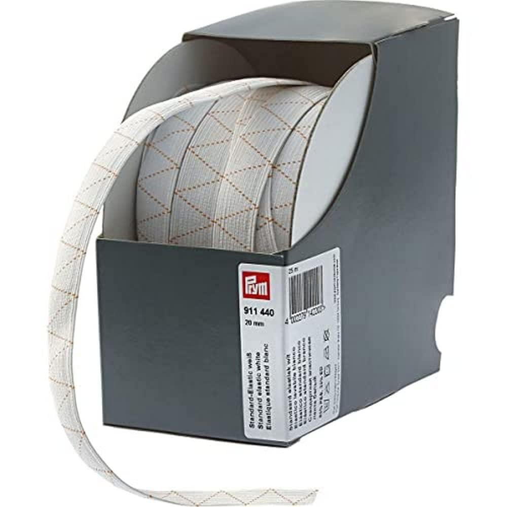Prym 911440 Standard-Elastic, 20 mm, 25 m, weiss, Polyester 20 mm | 25 m, 20 mm | 25 m