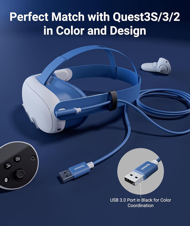 Syntech Link Kabel 5m Kompatibel mit Meta Oculus Quest 3/Quest2/1/Quest Pro und Pico 4/PC Steam VR Z
