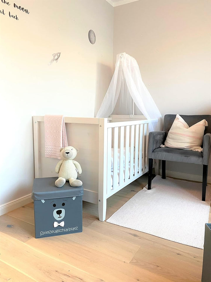 Bär Aufbewahrungsbox grau für Kinder, Baby Aufbewahrungskorb, schöne praktische Spielzeugkiste für j