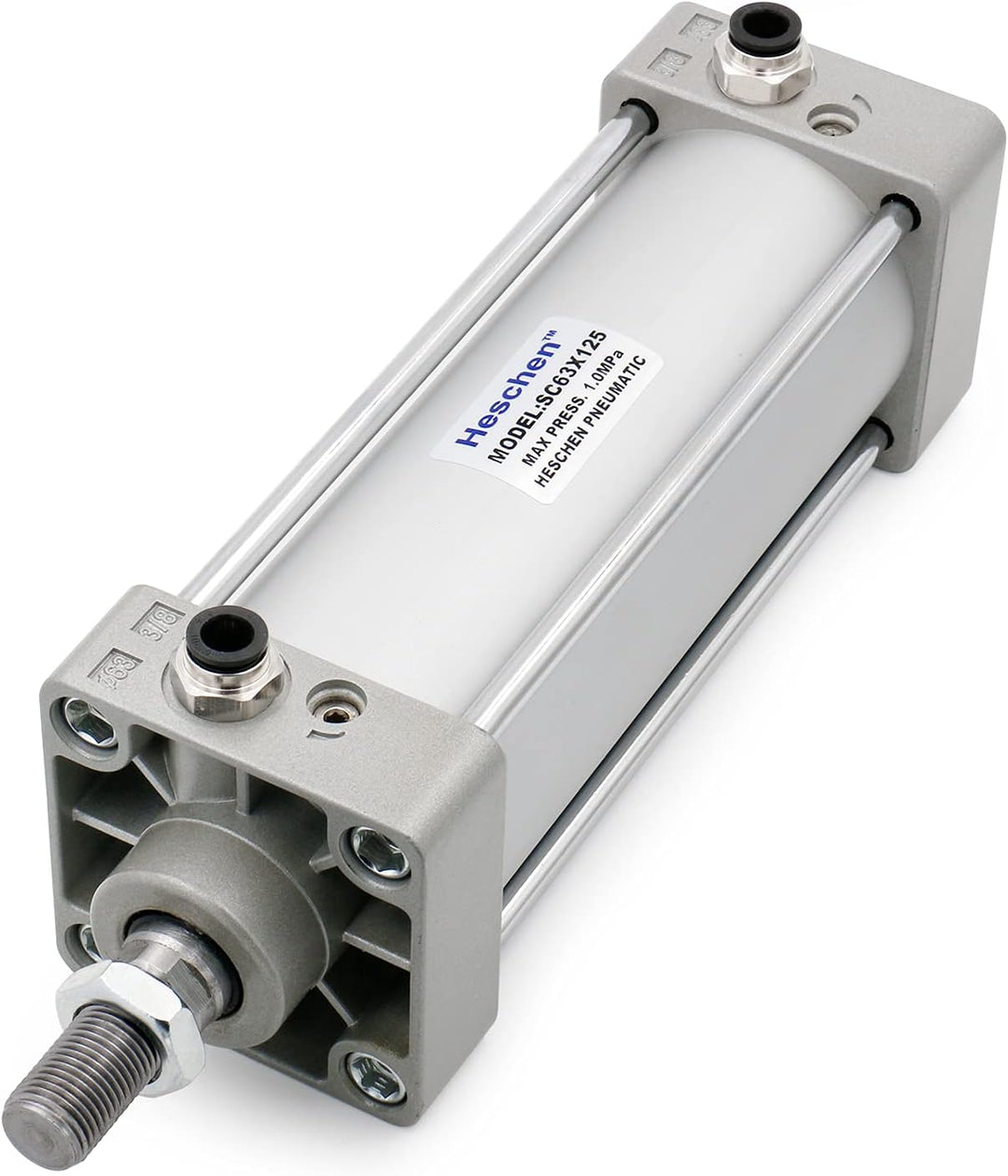 Heschen Pneumatischer Standard-Luftdruckzylinder, SC 63-125, PT3/8 Anschluss, 63mm Bohrung, 125mm Hu