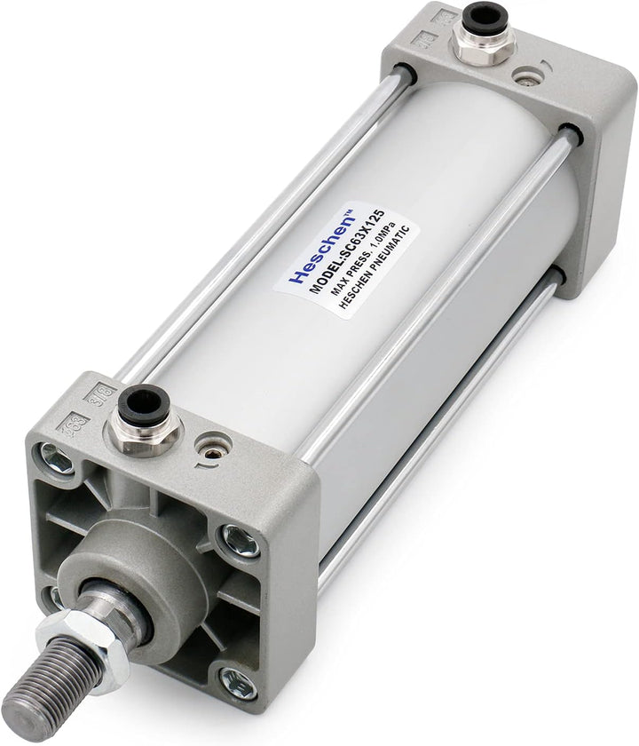 Heschen Pneumatischer Standard-Luftdruckzylinder, SC 63-125, PT3/8 Anschluss, 63mm Bohrung, 125mm Hu