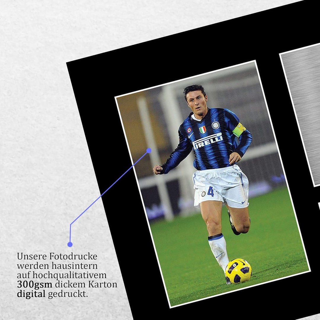 HWC Trading A4 Javier Zanetti Inter Mailand Gifts Autogramm-Bild für Fussballfans und Fans (ungerahm