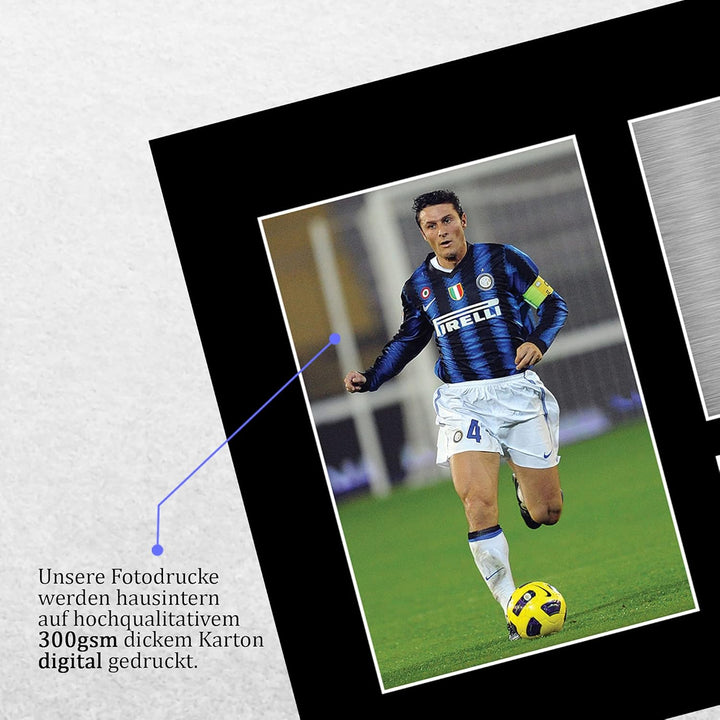 HWC Trading A4 Javier Zanetti Inter Mailand Gifts Autogramm-Bild für Fussballfans und Fans (ungerahm
