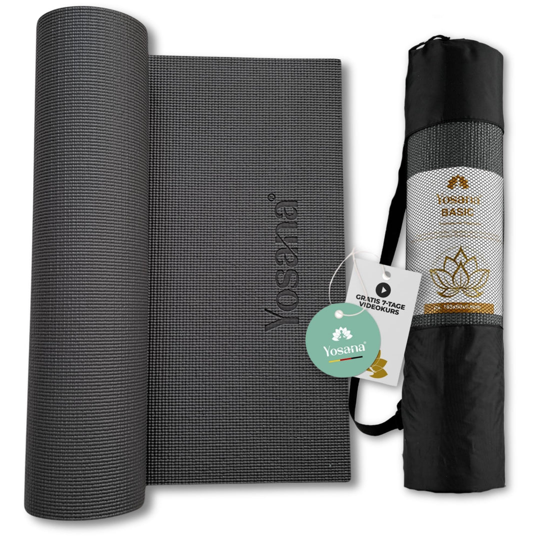 Yogamatte inkl. Tragetasche &amp; Video Kurs I Yoga Matte rutschfest I weiche Gymnastikmatte I Sportmatt