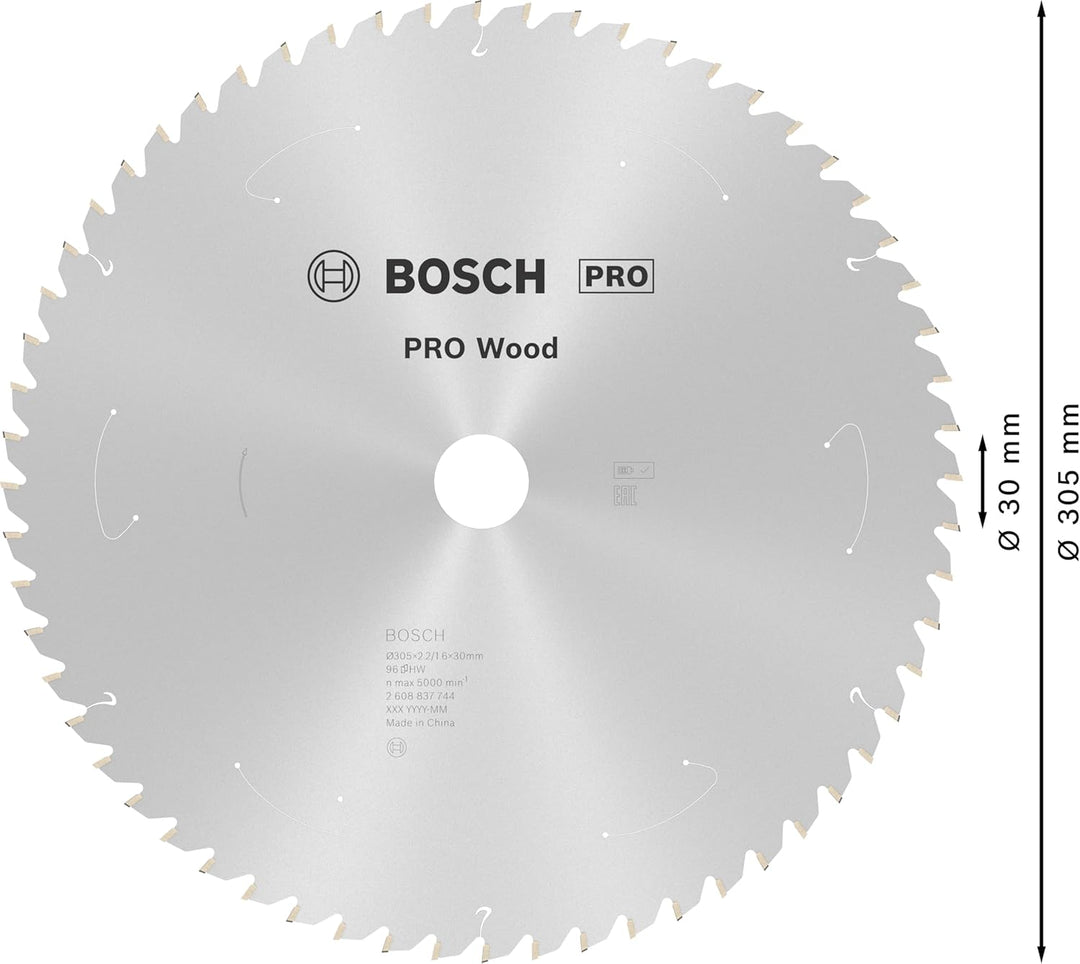 Bosch Professional 1x Kreissägeblatt Standard for Wood (Holz, Sägeblatt Ø 305 x 30 x 2,2 mm, 96 Zähn