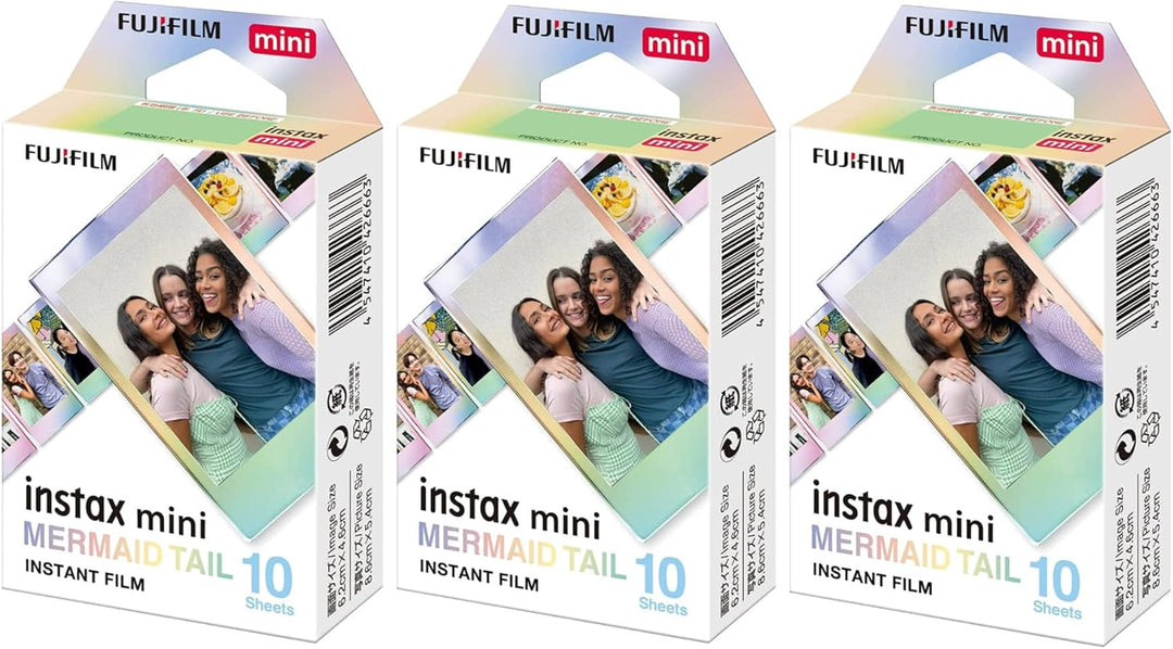 Fujifilm Instax Mini Meerjungfrauenschwanz-Folie, Glitzerstile (10 Belichtungen) 3er-Pack Bundle (3