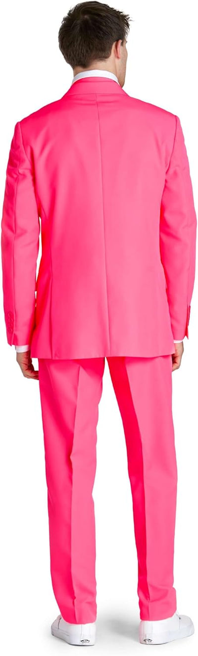 OppoSuits Herren Opposuits Halloween Suit For Men in Creepy And Stylish Print Anzug, Neon Pink Power