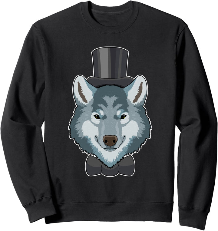Wolf Bräutigam Schleife Hochzeit Sweatshirt