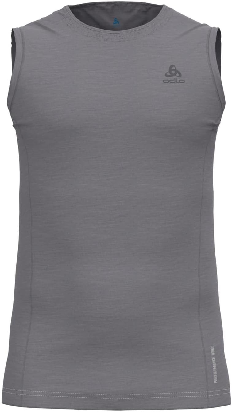 Odlo Herren Merino Performance 130 Gramm_111262 Funktionsunterwäsche Tanktop S Grey Melange, S Grey