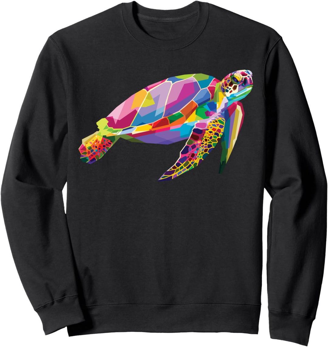 Regenbogen-Meeresschildkröte, lebendige Unterwasserleben, bunte Schildkröte Sweatshirt