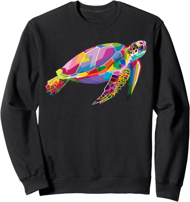 Regenbogen-Meeresschildkröte, lebendige Unterwasserleben, bunte Schildkröte Sweatshirt