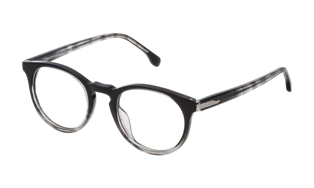 Lozza Unisex VL4141470W40 Sonnenbrille, Shiny Black/Grey Grad.Crystal, 47/21/140