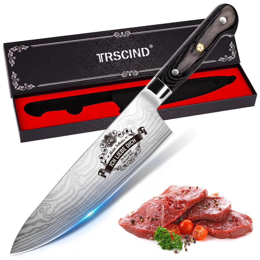 TRSCIND Küchenmesser, Partner Weihnachten Geschenke, Geschenk für Freund, Jahrestag Geschenk für Ihn