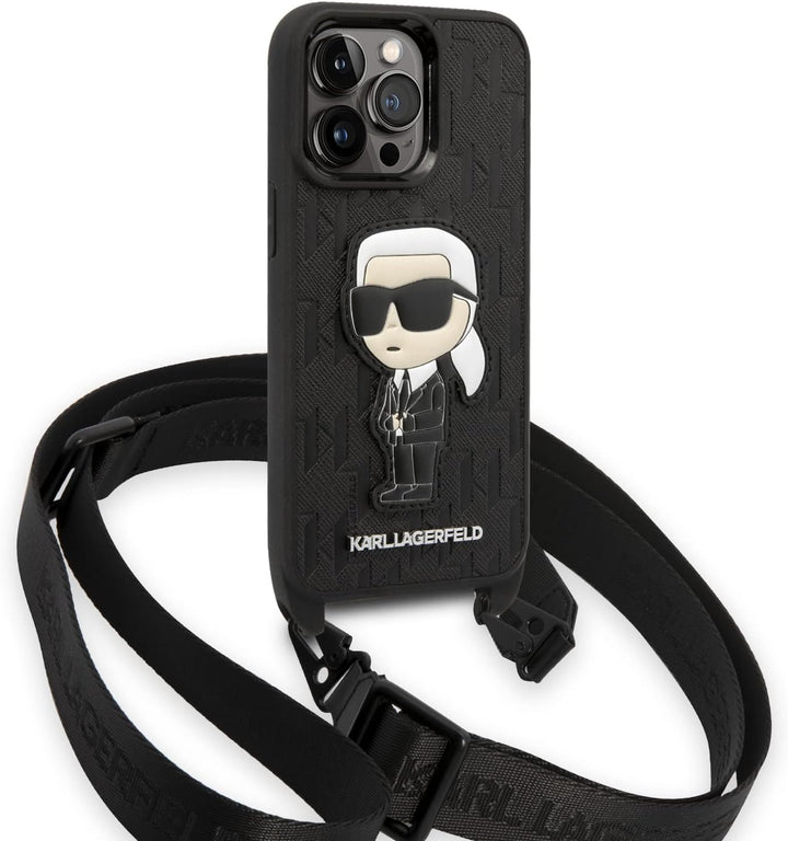 KARL LAGERFELD KLHCP14LSTKMK Hülle für iPhone 14 Pro 6,1" Schwarz hardcase Monog