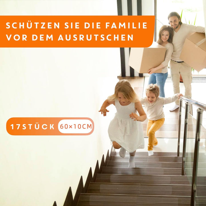 Any Beauty 15 Stück(10*60cm) Anti Rutsch Treppe Anti-Rutsch Stuffen,Antirutsch Treppen Rutsche Selbs