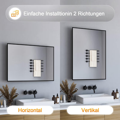 BD-Baode Grosser moderner Wandspiegel 80 x 60 cm Rechteckiger Wandspiegel horizontal oder vertikal a