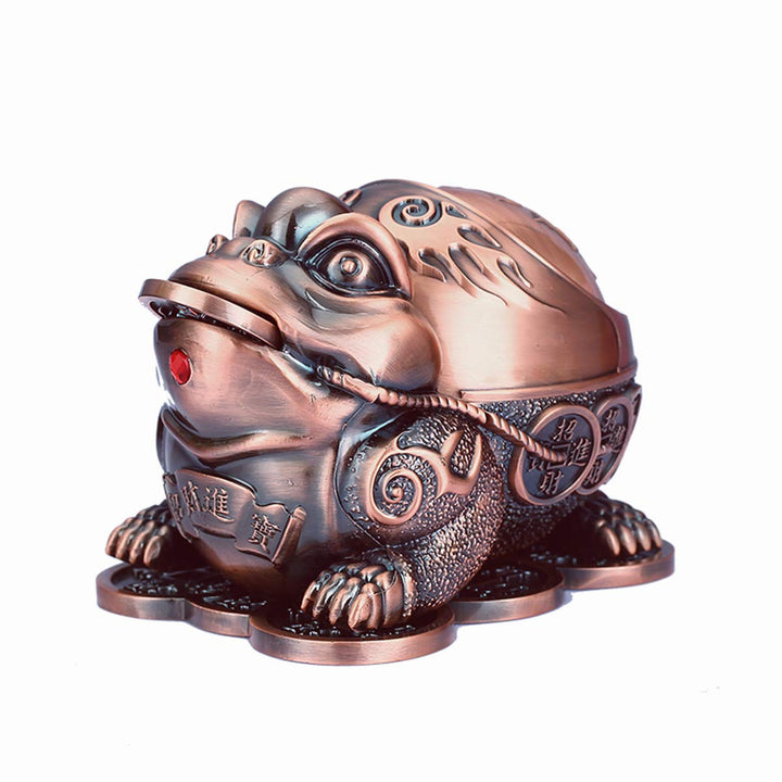 Winddichter Aschenbecher im Frosch-Design für Zigaretten mit Deckel, Metall, tragbar, dekorativer Zi