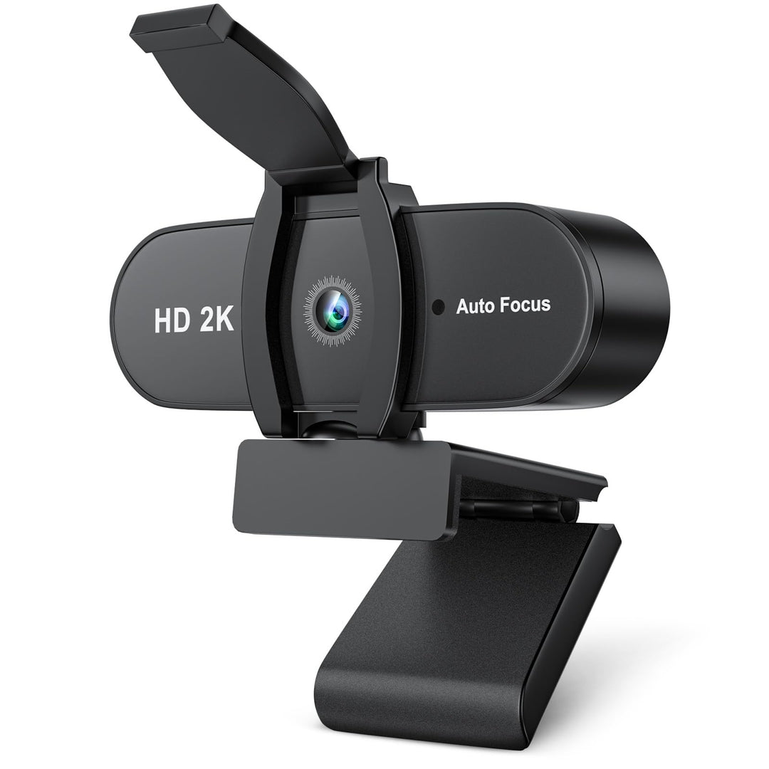OFFCUP Full HD Webcam, 2K Webcam mit Mics Geräuschunterdrückung, USB Webcam Autofokus Streaming Kame
