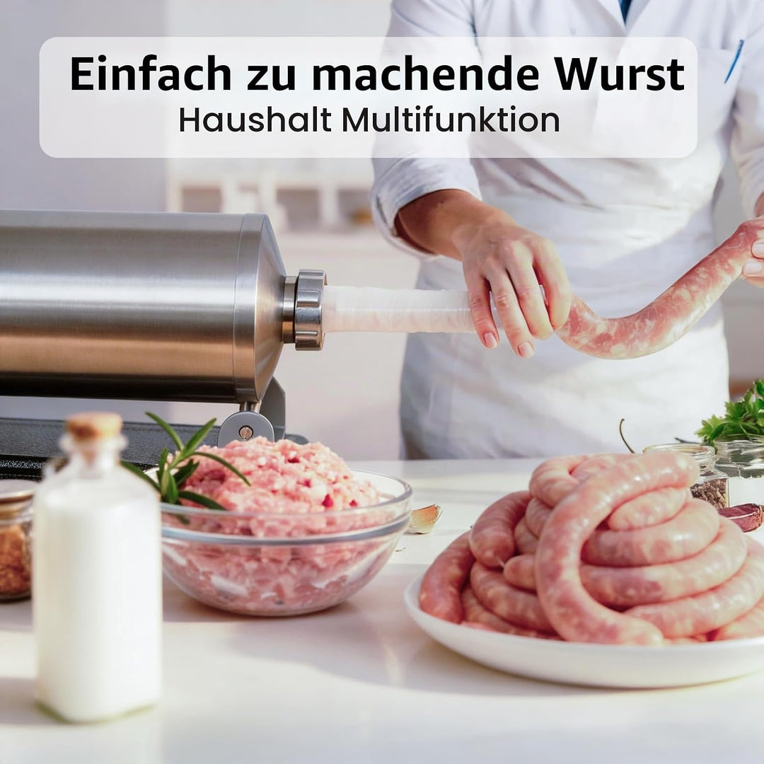 MZTOGR Wurstfüller Wurstfüllmaschine, horizontale Küchen-Edelstahl-Wurstfüllmaschine mit Saugfuss, p