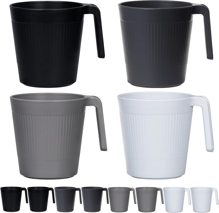 Greentainer Tasse mit Henke,Wiederverwendbare 500 ml Kaffeetassen aus Plastik,8er Trinkbecher für RV